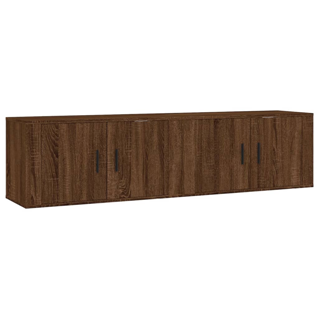 vidaXL Wall-mounted TV Cabinets 2 pcs Brown Oak 80x34.5x40 cm