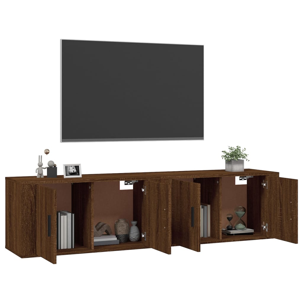 vidaXL Wall-mounted TV Cabinets 2 pcs Brown Oak 80x34.5x40 cm