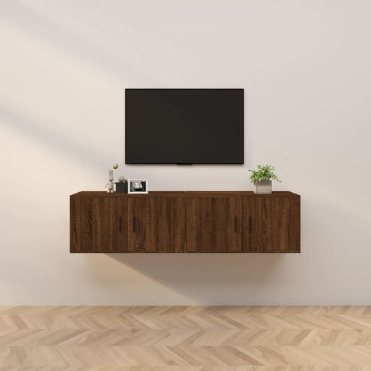 vidaXL Wall-mounted TV Cabinets 2 pcs Brown Oak 80x34.5x40 cm