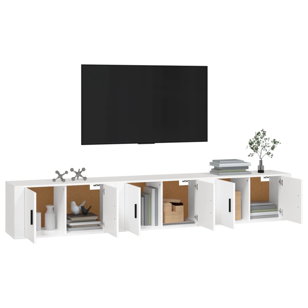 3 Piece Wall-mounted TV Cabinet Set White 80x34,5x40 cm