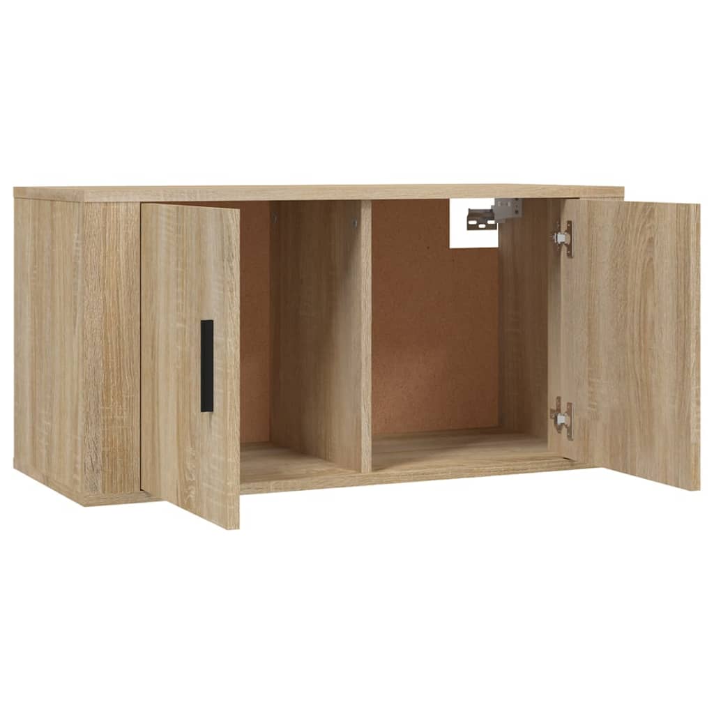 3 Piece Wall-mounted TV Cabinet Set Sonoma Oak 80x34,5x40 cm