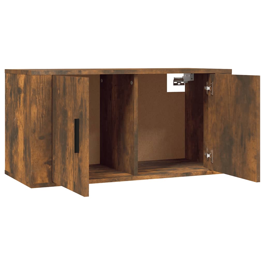 3 Piece Wall-mounted TV Cabinet Set Smoked Oak 80x34,5x40 cm