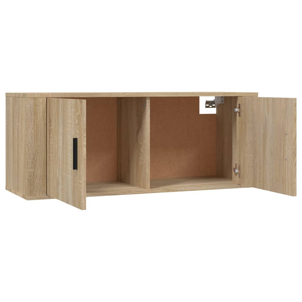 2 Piece Wall-mounted TV Cabinet Set Sonoma Oak 100x34,5x40 cm