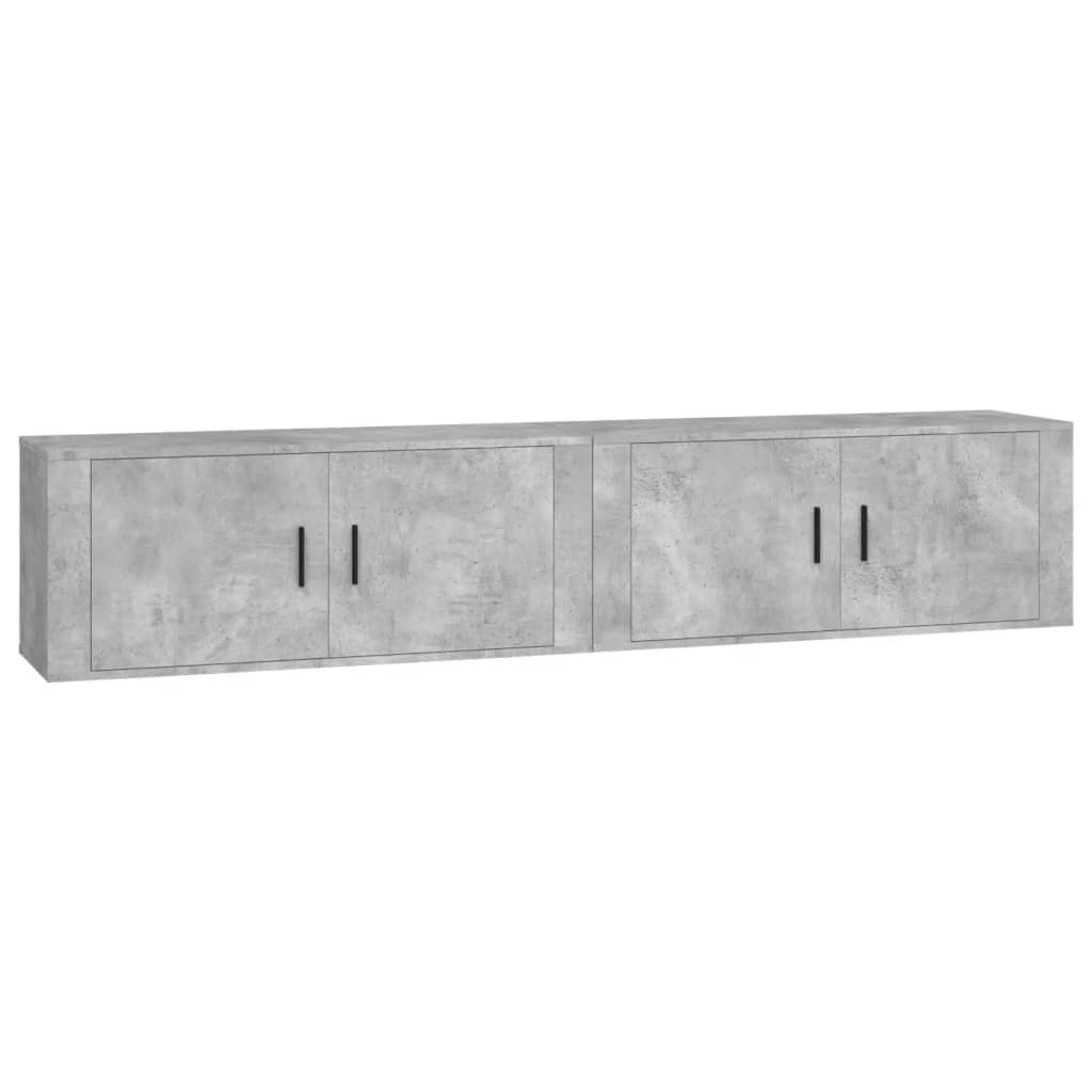 vidaXL Wall-mounted TV Cabinets 2 pcs Concrete Grey 100x34.5x40 cm