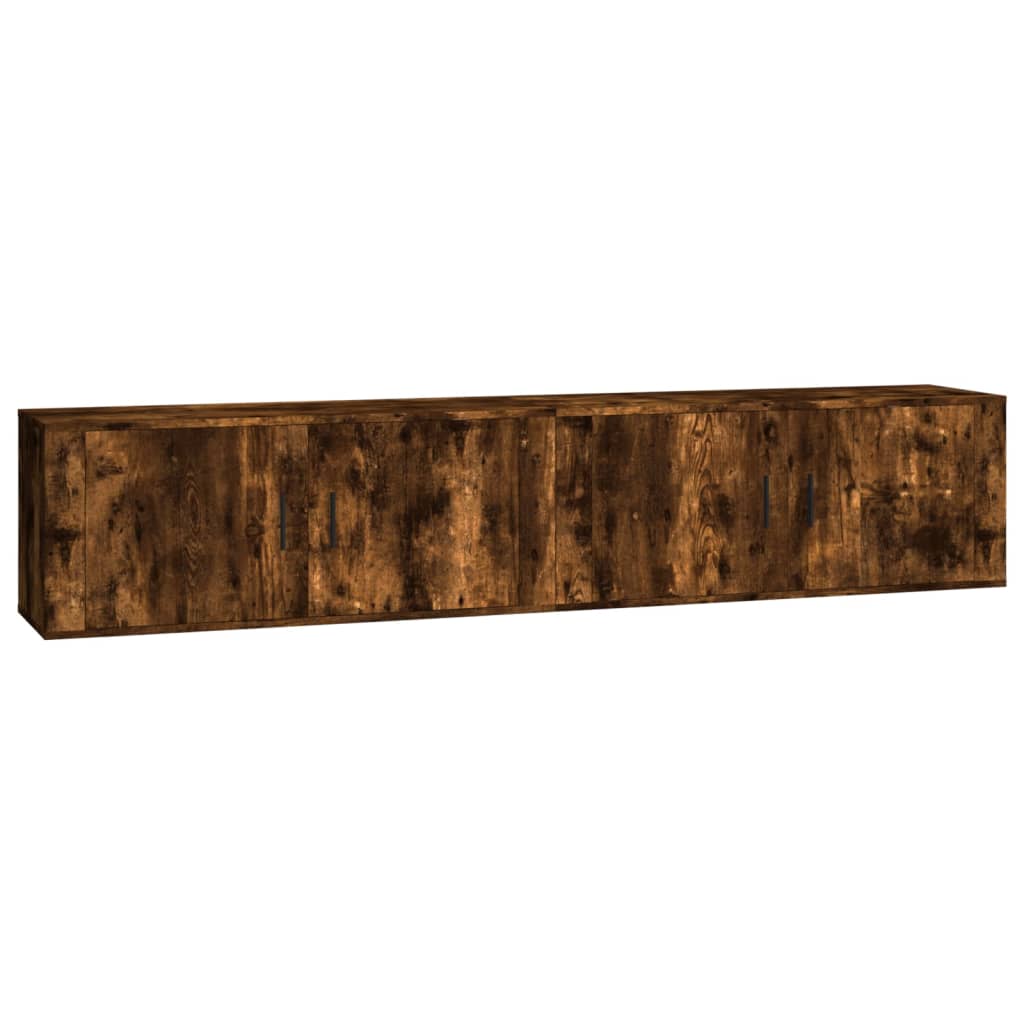 2 Piece Wall-mounted TV Cabinet Set Smoked Oak 100x34,5x40 cm