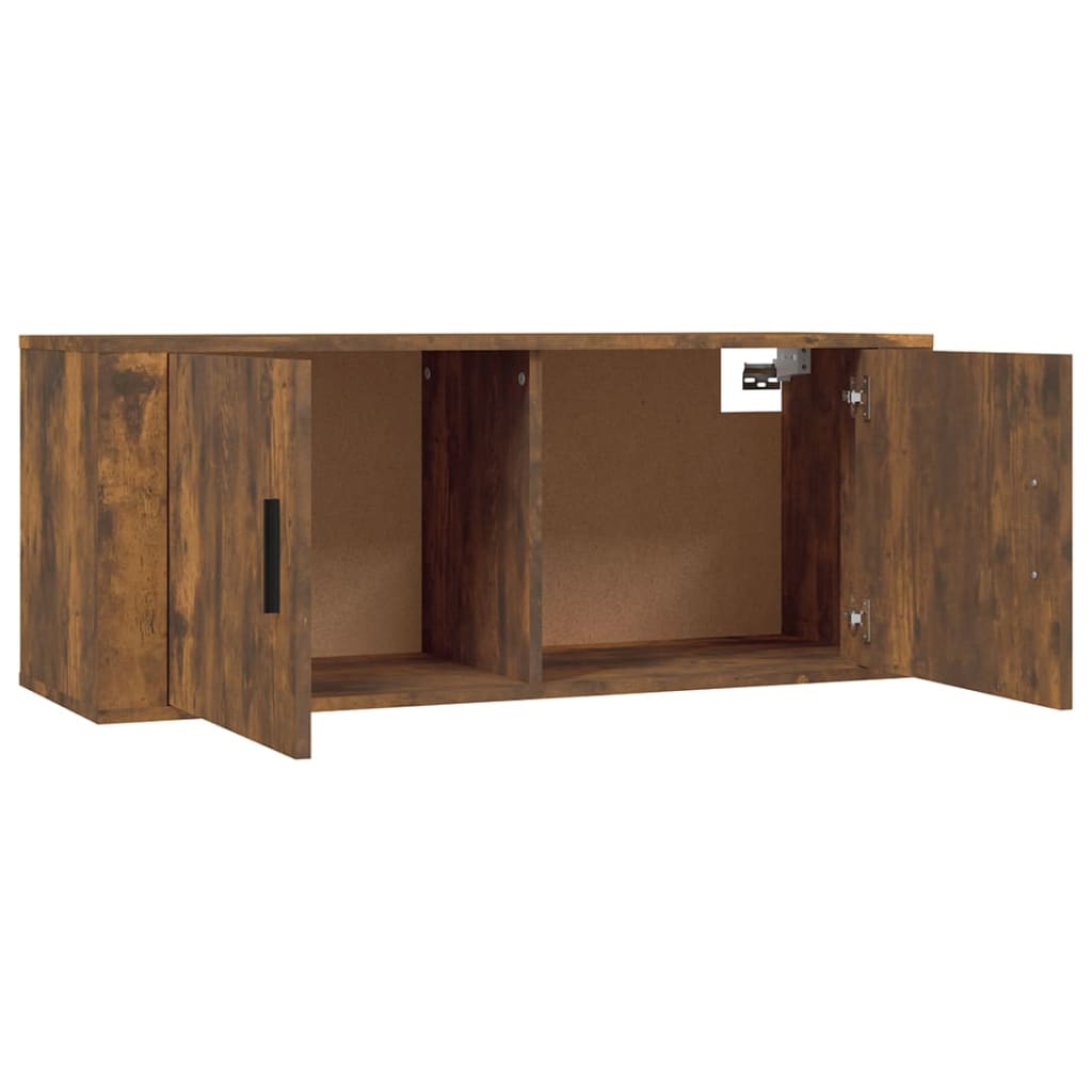 2 Piece Wall-mounted TV Cabinet Set Smoked Oak 100x34,5x40 cm