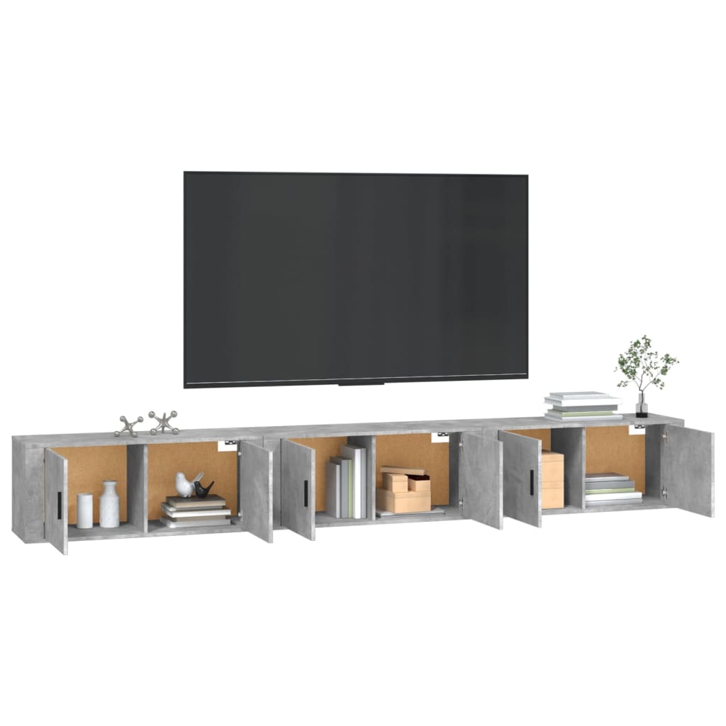 vidaXL Wall-mounted TV Cabinets 3 pcs Concrete Grey 100x34.5x40 cm