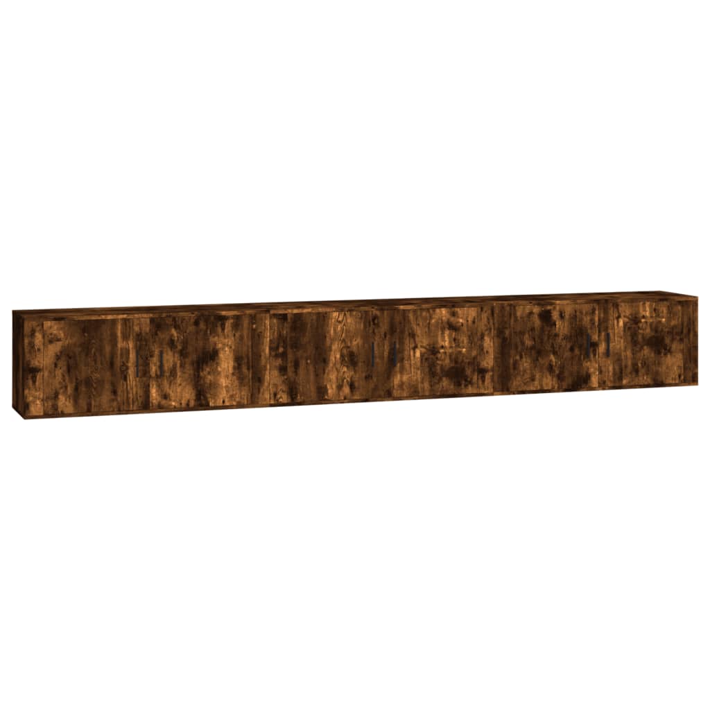 3 Piece Wall-mounted TV Cabinet Set Smoked Oak 100x34,5x40 cm