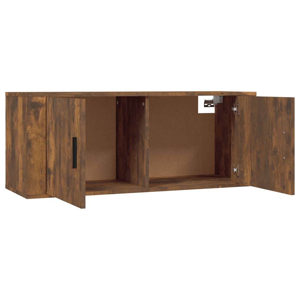 3 Piece Wall-mounted TV Cabinet Set Smoked Oak 100x34,5x40 cm