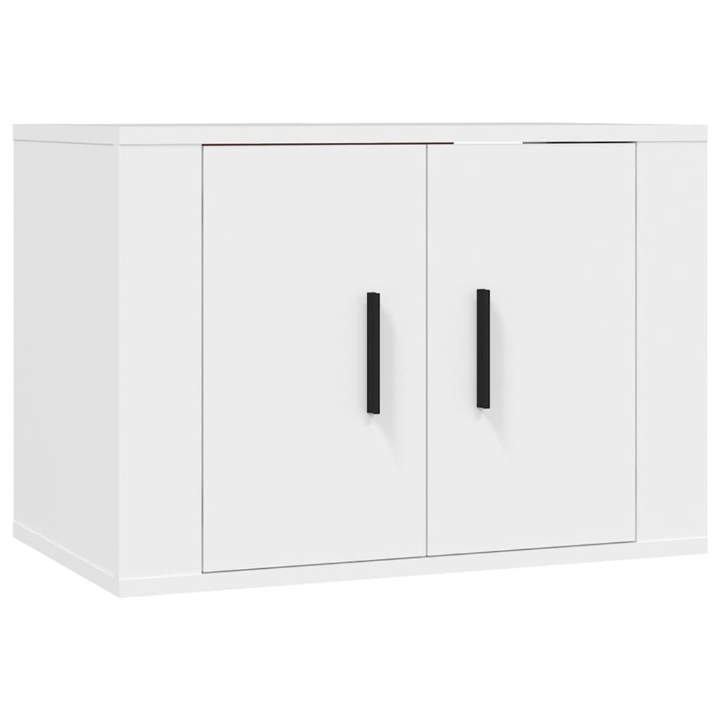 vidaXL 2 Piece TV Cabinet Set White Engineered Wood