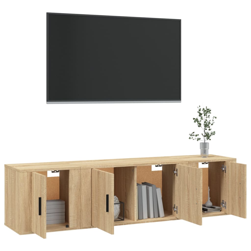 vidaXL 3 Piece TV Cabinet Set Sonoma Oak Engineered Wood