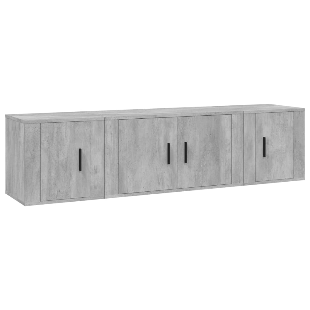 vidaXL 3 Piece TV Cabinet Set Concrete Grey Engineered Wood