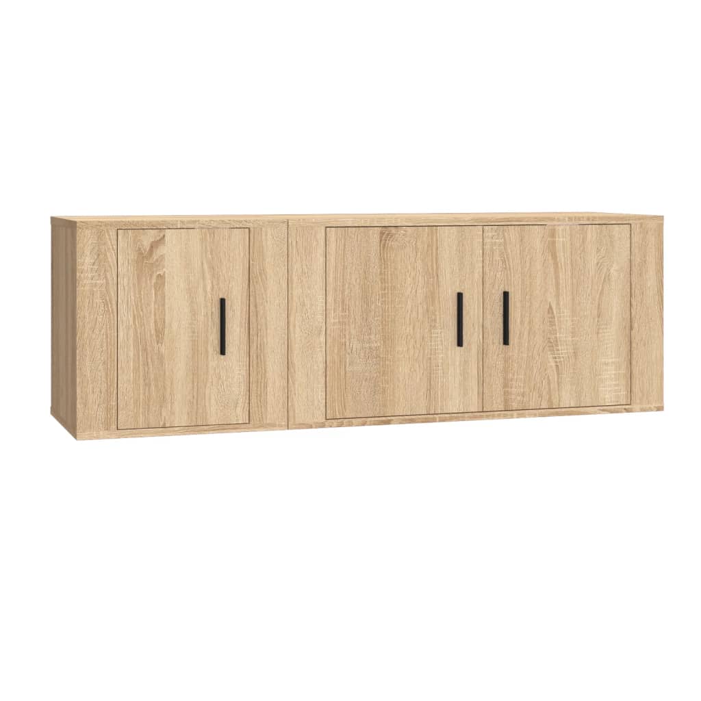 vidaXL 2 Piece TV Cabinet Set Sonoma Oak Engineered Wood