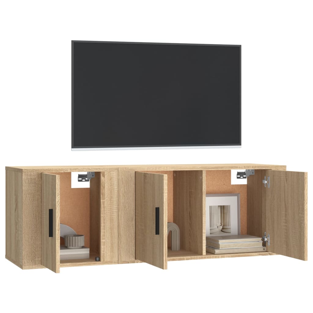 vidaXL 2 Piece TV Cabinet Set Sonoma Oak Engineered Wood