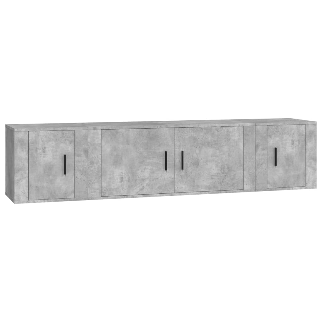 vidaXL 3 Piece TV Cabinet Set Concrete Grey Engineered Wood