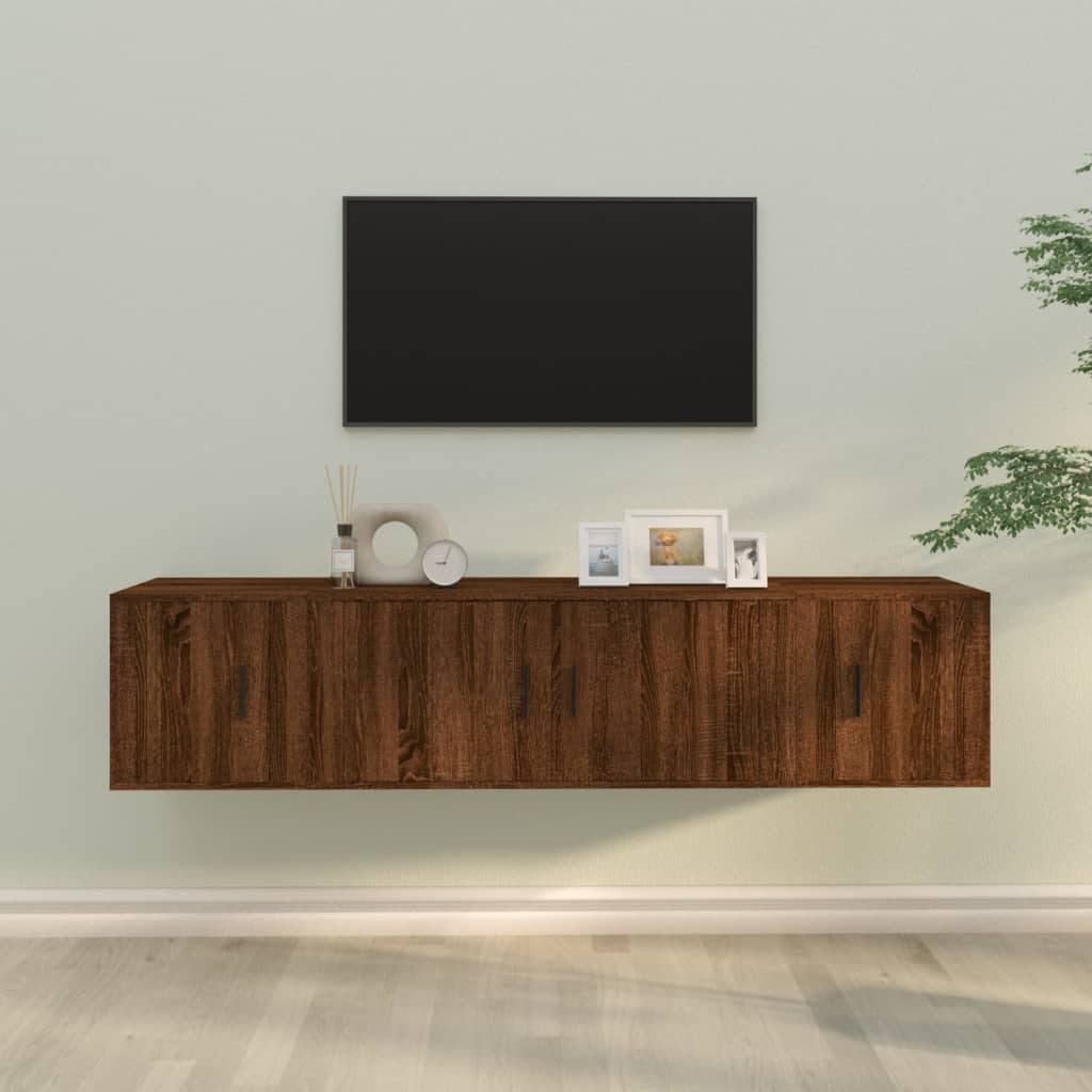 vidaXL 3 Piece TV Cabinet Set Brown Oak Engineered Wood