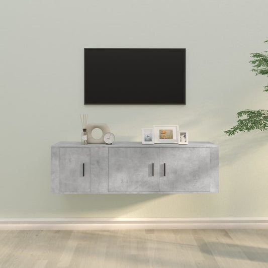 vidaXL 2 Piece TV Cabinet Set Concrete Grey Engineered Wood