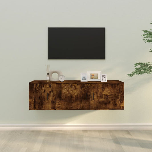 vidaXL 2 Piece TV Cabinet Set Smoked Oak Engineered Wood