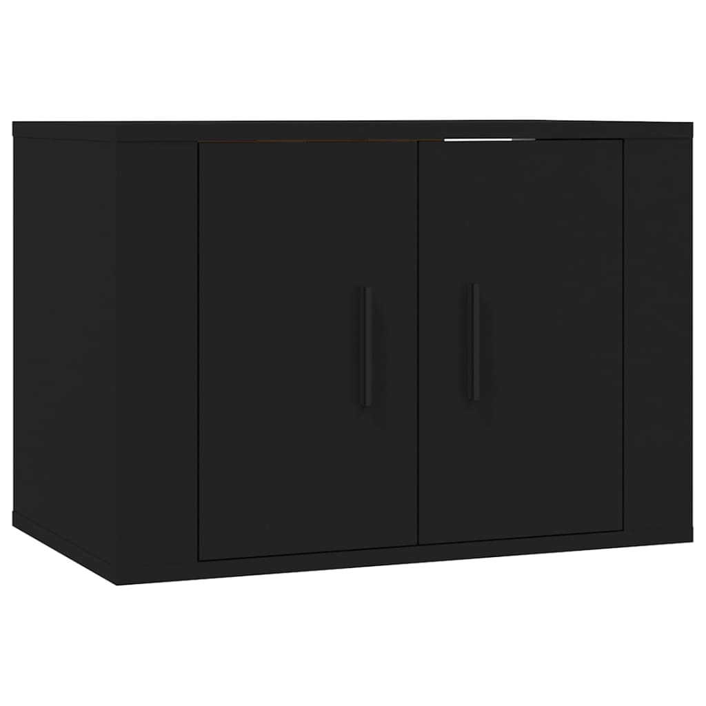 vidaXL 2 Piece TV Cabinet Set Black Engineered Wood