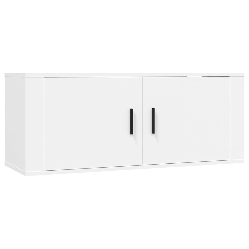 vidaXL 2 Piece TV Cabinet Set White Engineered Wood