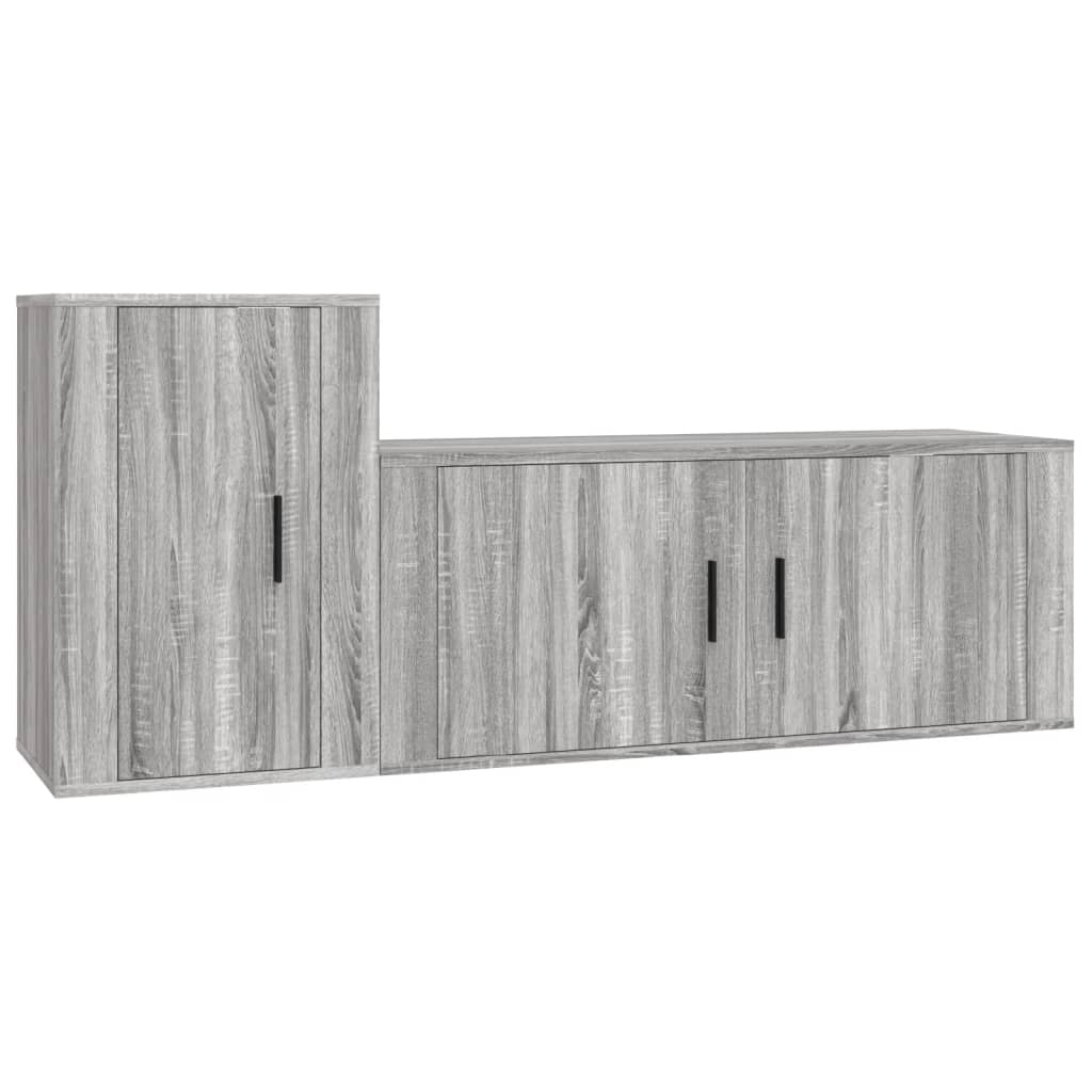 vidaXL 2 Piece TV Cabinet Set Grey Sonoma Engineered Wood