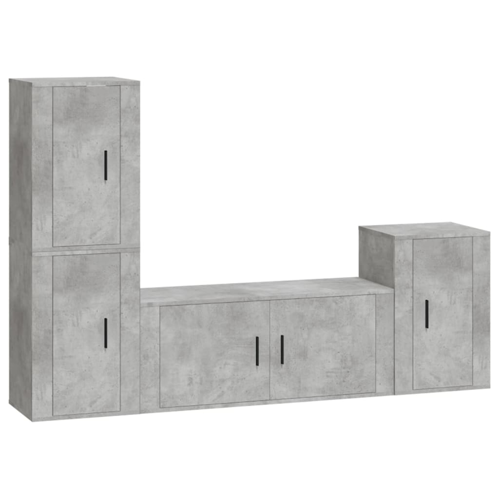 vidaXL 4 Piece TV Cabinet Set Concrete Grey Engineered Wood