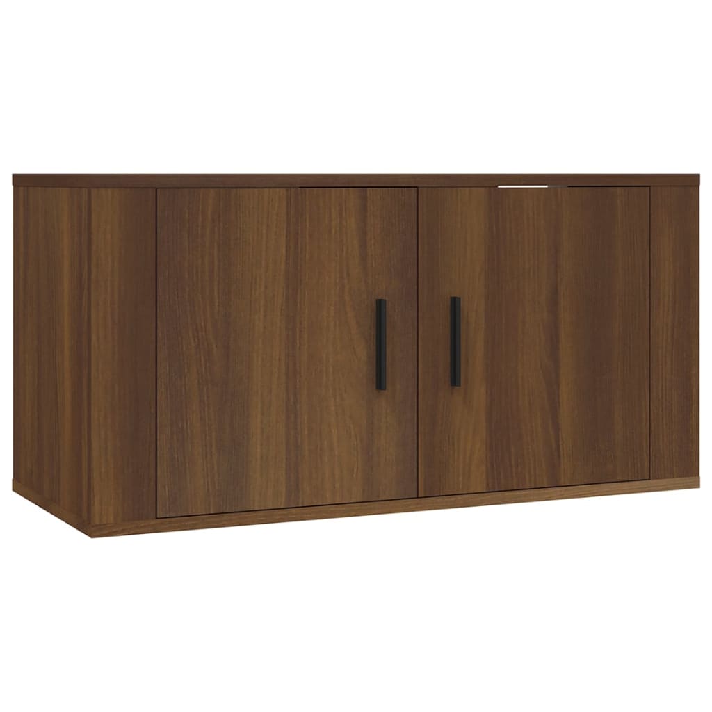 vidaXL 2 Piece TV Cabinet Set Brown Oak Engineered Wood