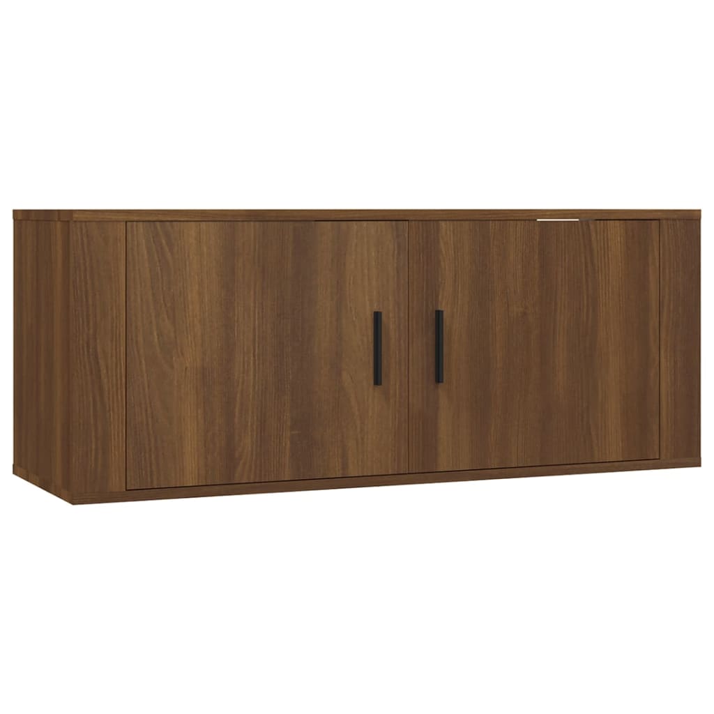 vidaXL 3 Piece TV Cabinet Set Brown Oak Engineered Wood