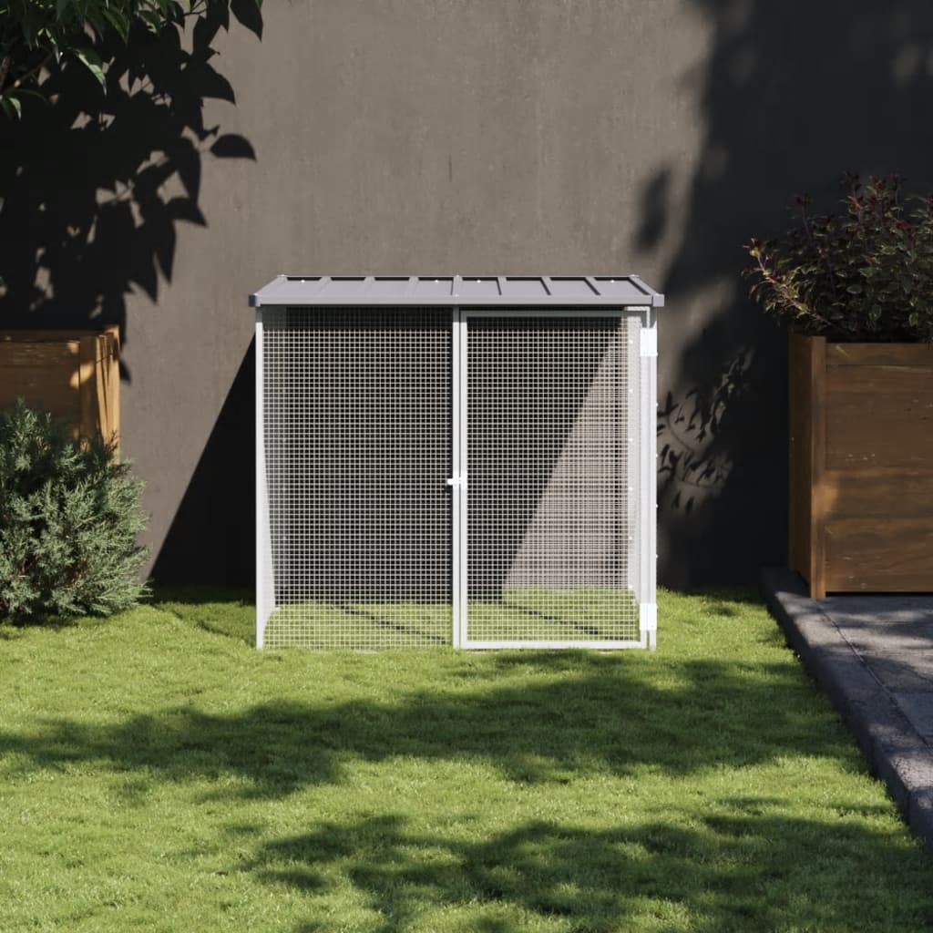 Chicken Cage with Roof Light Grey 103x98x90 cm Galvanised Steel