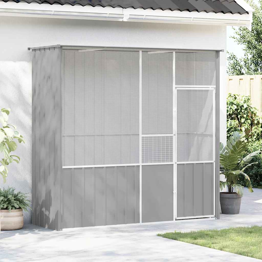 Bird Cage Grey 215x78x200 cm Galvanised Steel
