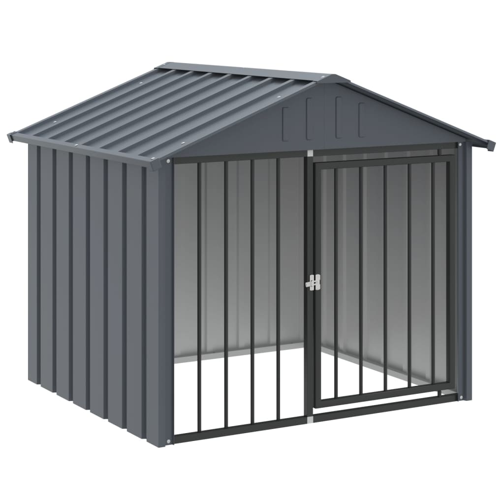 Dog House with Roof Black 117x103x102 cm Galvanised Steel