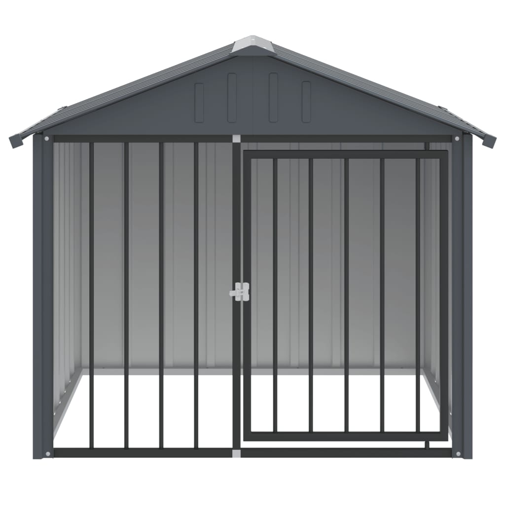 Dog House with Roof Black 117x103x102 cm Galvanised Steel