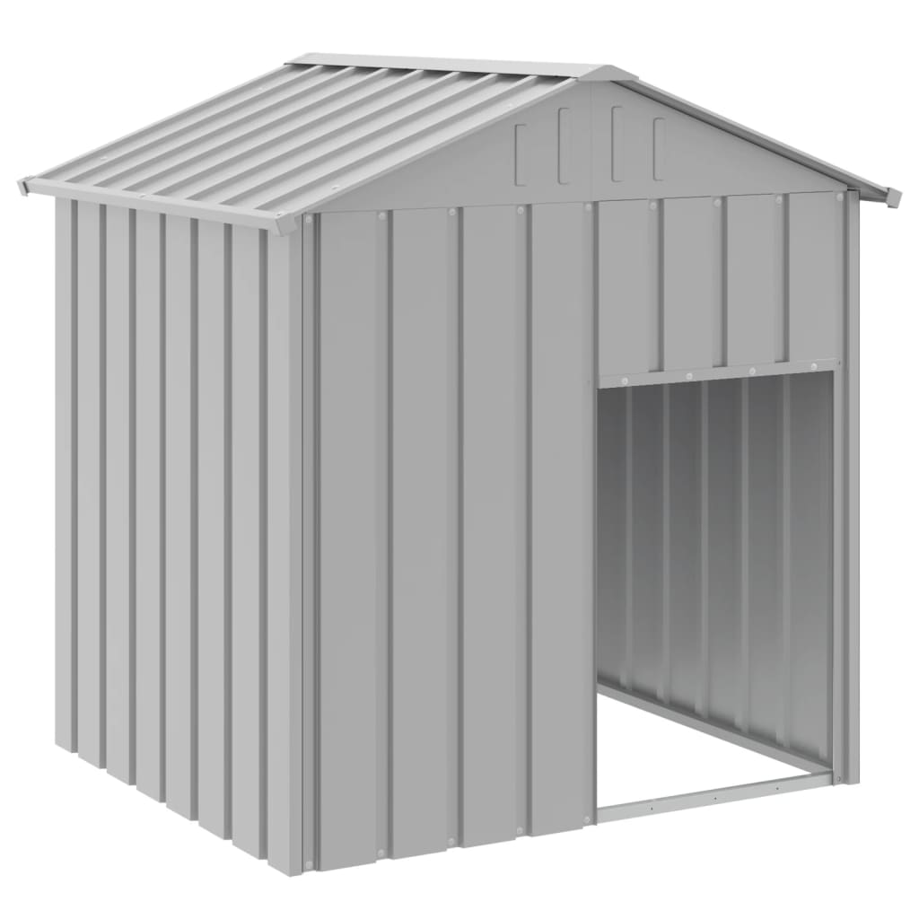 Dog House with Roof Light Grey 117x103x123 cm Galvanised Steel