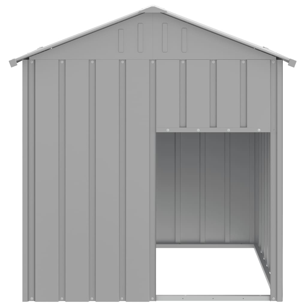 Dog House with Roof Light Grey 117x103x123 cm Galvanised Steel