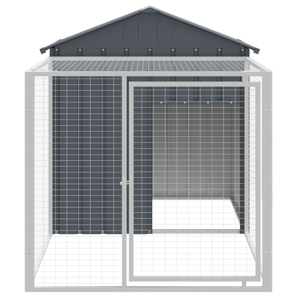 vidaXL Chicken Cage with Run Anthracite 117x201x123 cm Galvanised Steel