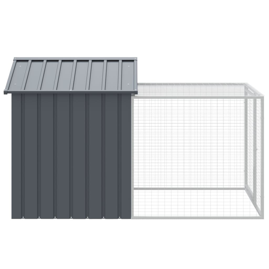 vidaXL Chicken Cage with Run Anthracite 117x201x123 cm Galvanised Steel