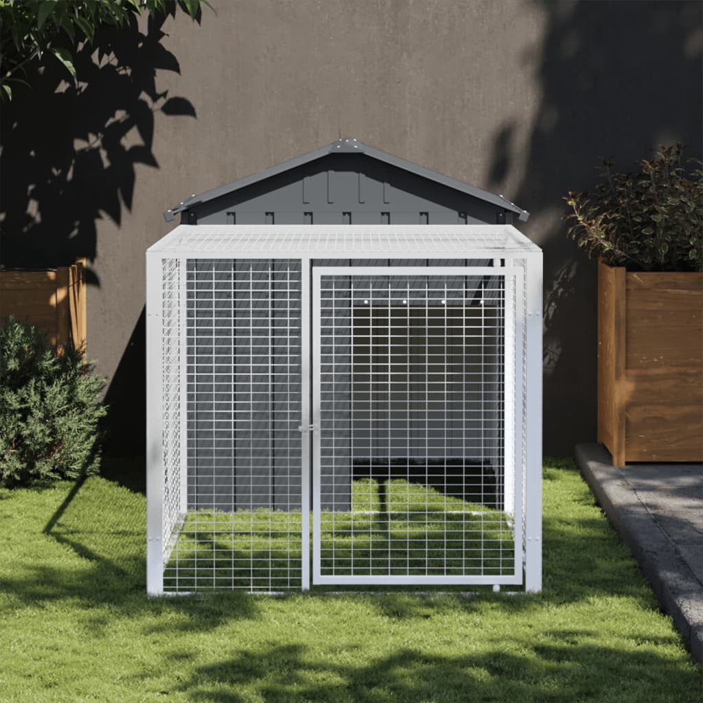 vidaXL Chicken Cage with Run Anthracite 117x201x123 cm Galvanised Steel