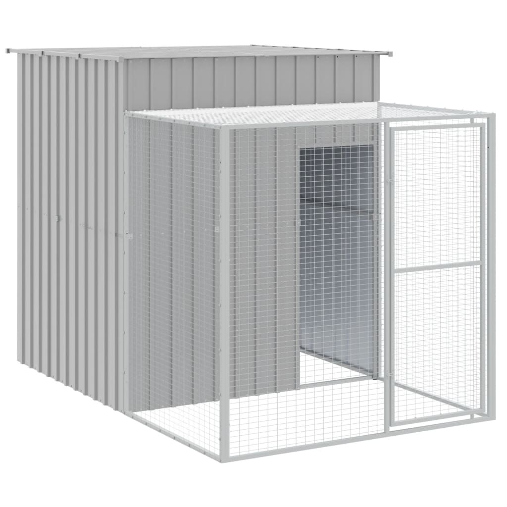 vidaXL Chicken Cage with Run Light Grey 165x251x181 cm Galvanised Steel