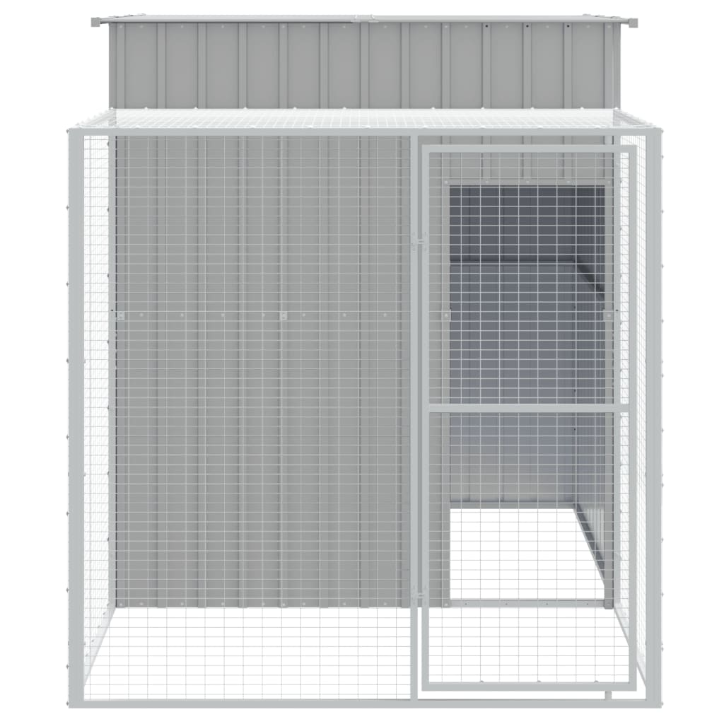 vidaXL Chicken Cage with Run Light Grey 165x251x181 cm Galvanised Steel