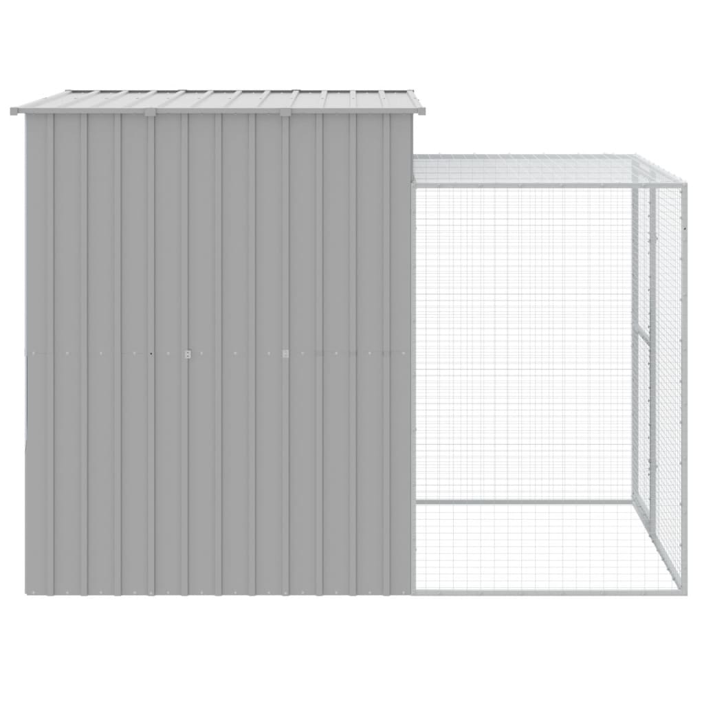 vidaXL Chicken Cage with Run Light Grey 165x251x181 cm Galvanised Steel