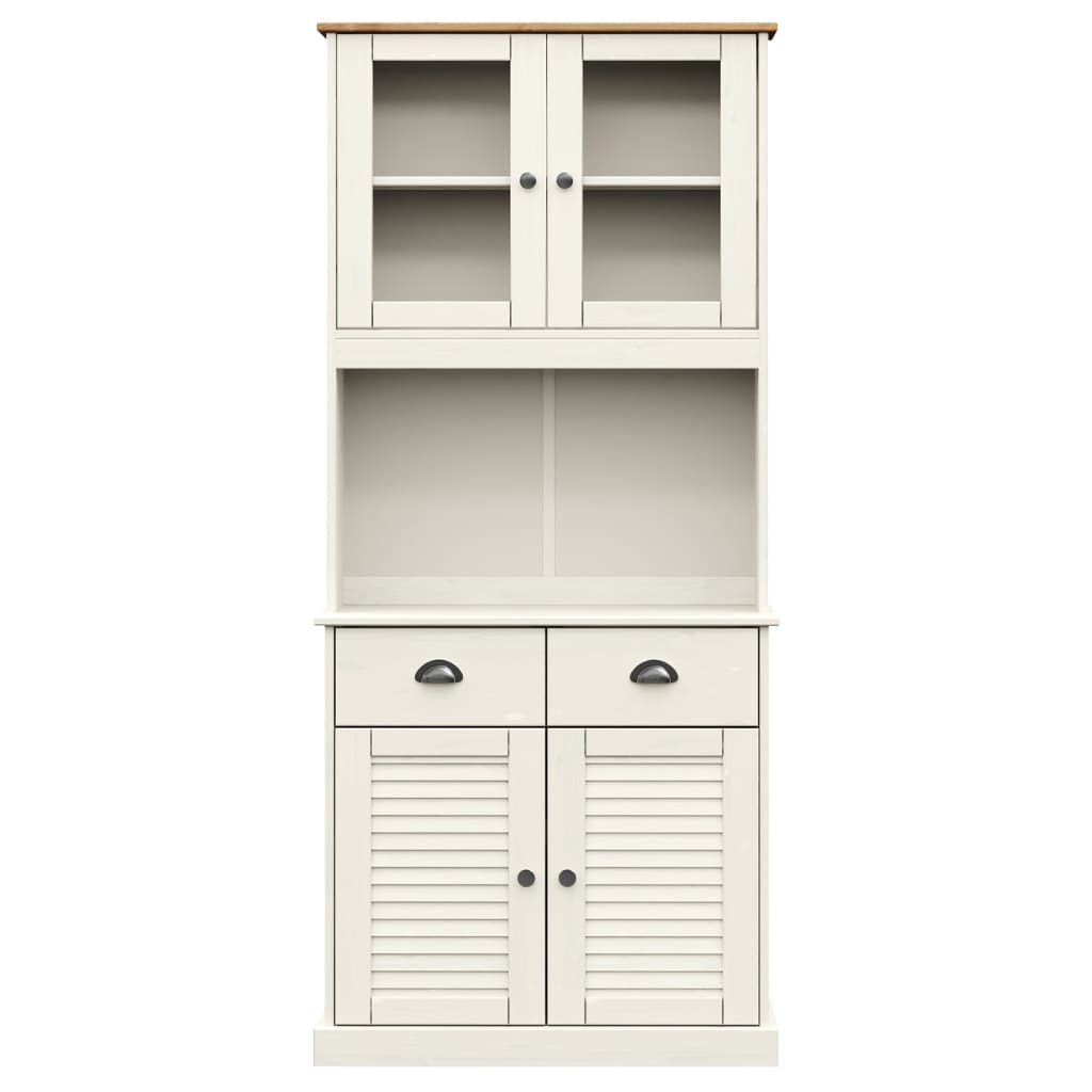 Highboard VIGO White 78x40x175 cm Solid Wood Pine