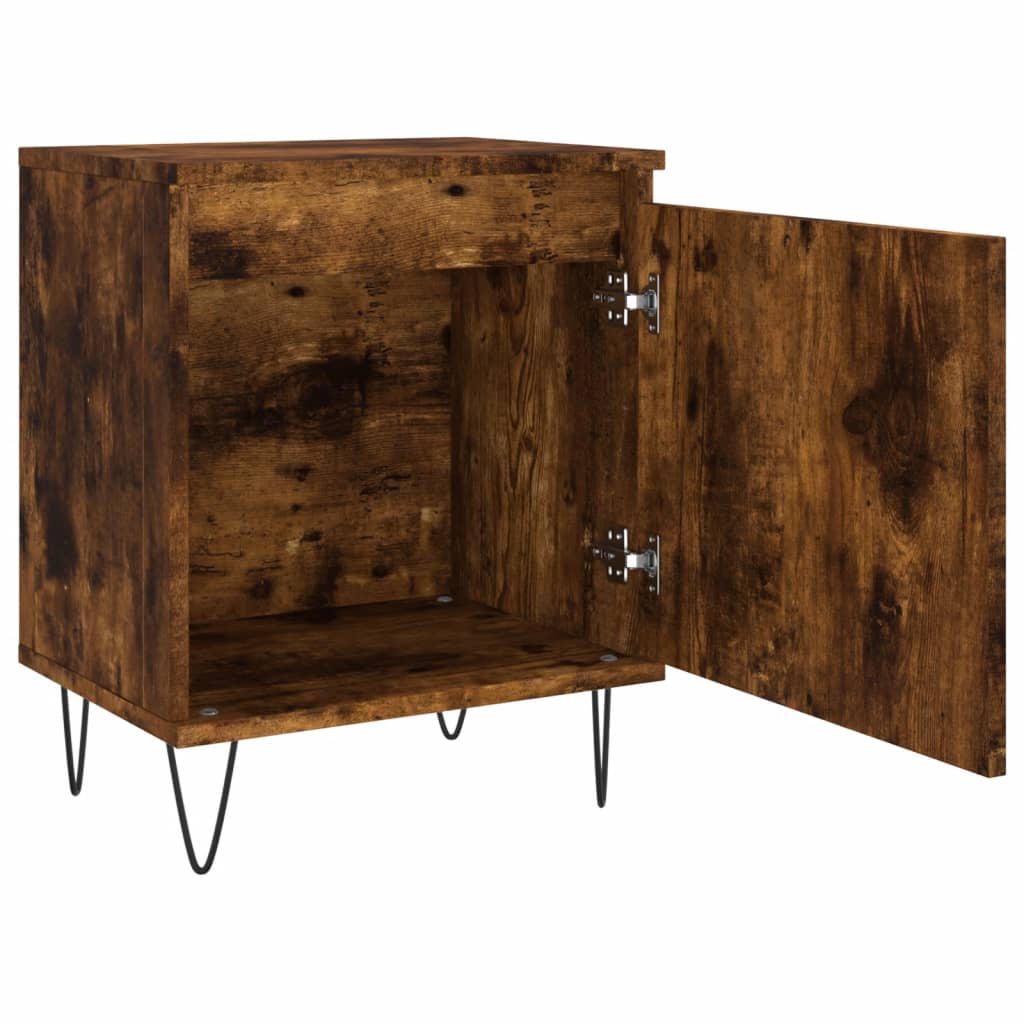 Bedside Cabinet Smoked Oak 40x30x50 cm Engineered Wood