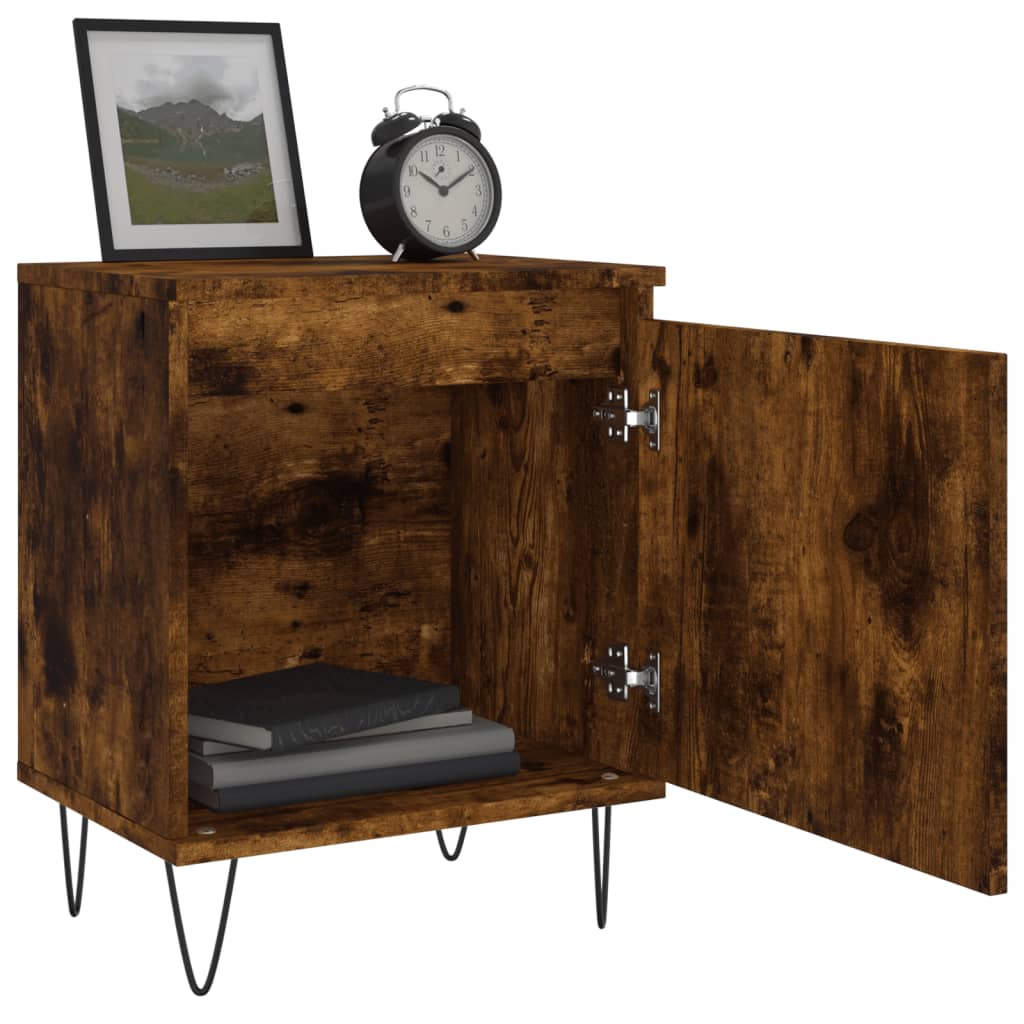 Bedside Cabinets 2 pcs Smoked Oak 40x30x50 cm Engineered Wood