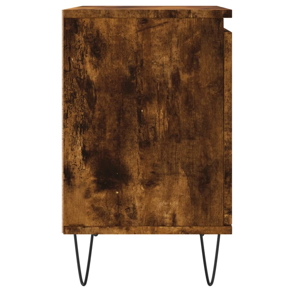 Bedside Cabinets 2 pcs Smoked Oak 40x30x50 cm Engineered Wood
