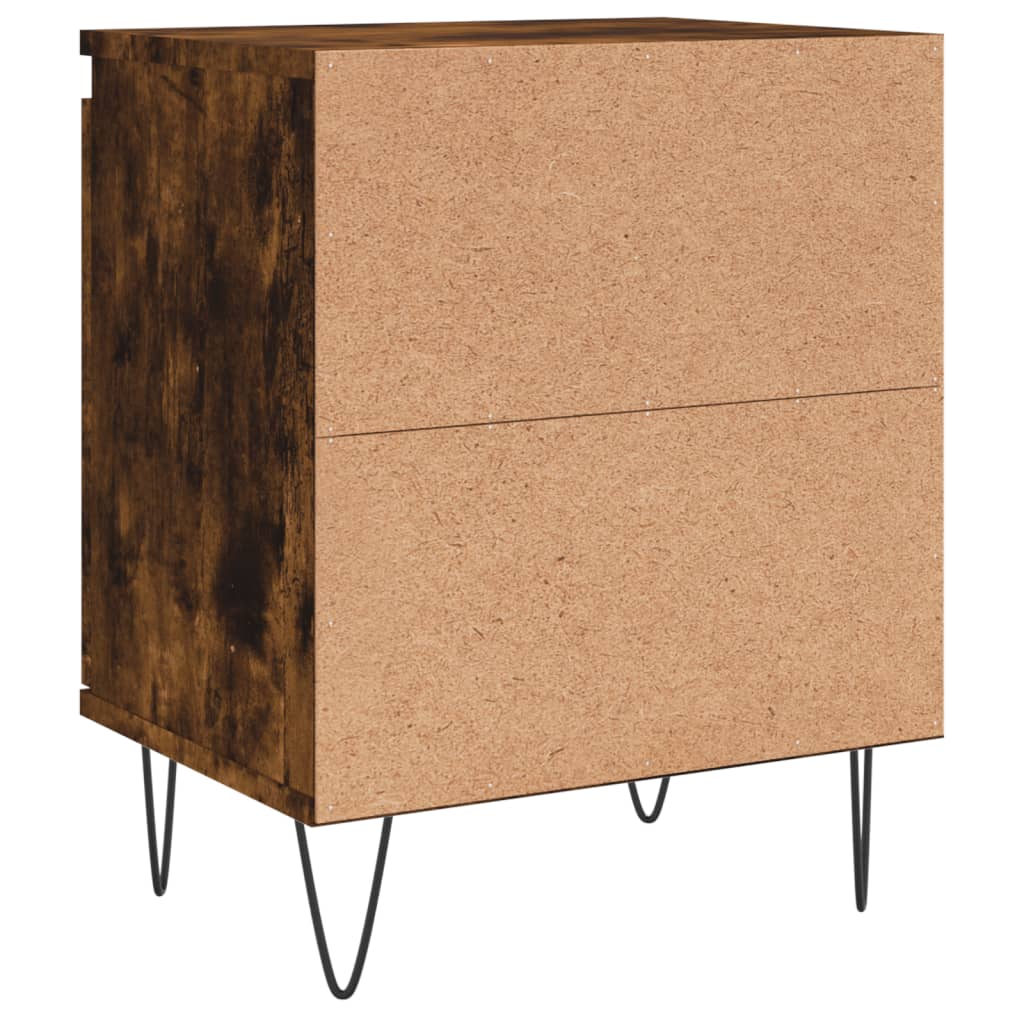 Bedside Cabinets 2 pcs Smoked Oak 40x30x50 cm Engineered Wood