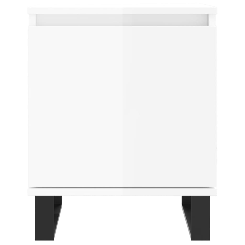 Bedside Cabinets 2 pcs High Gloss White 40x30x50 cm Engineered Wood