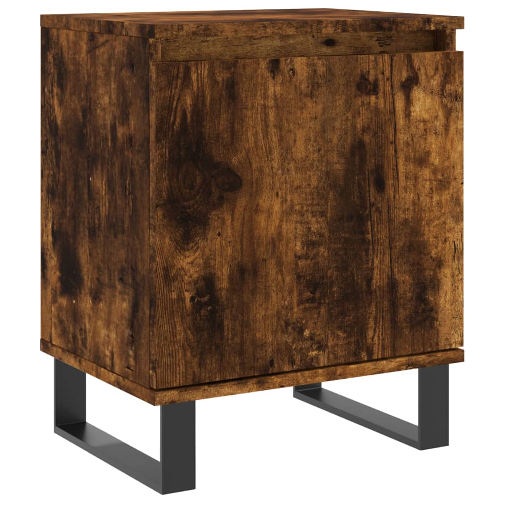 vidaXL Bedside Cabinet Smoked Oak 40x30x50 cm Engineered Wood