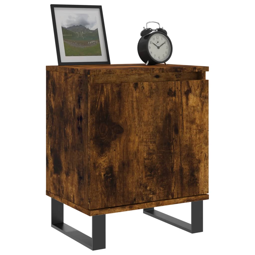 vidaXL Bedside Cabinet Smoked Oak 40x30x50 cm Engineered Wood