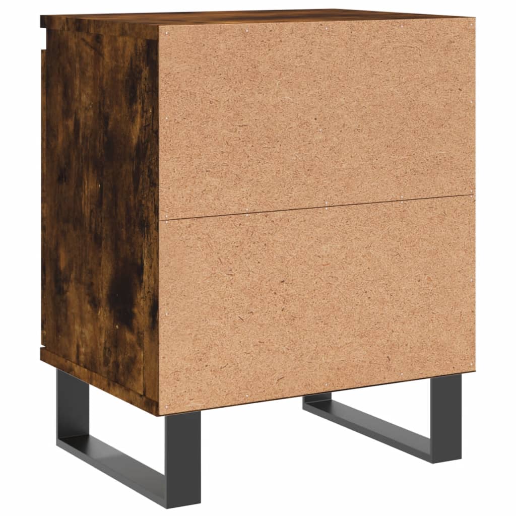 vidaXL Bedside Cabinet Smoked Oak 40x30x50 cm Engineered Wood