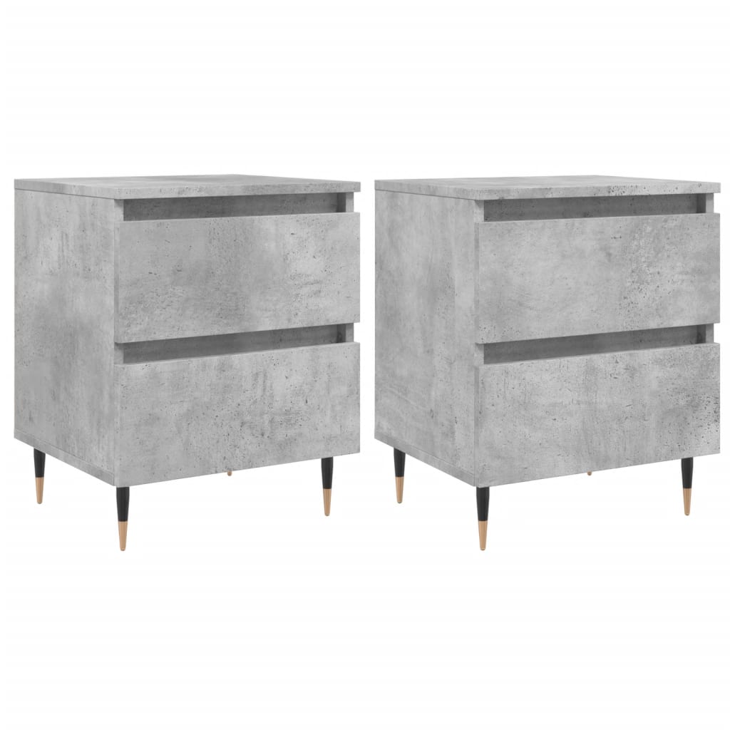 Bedside Cabinets 2 pcs Concrete Grey 40x35x50cm Engineered Wood